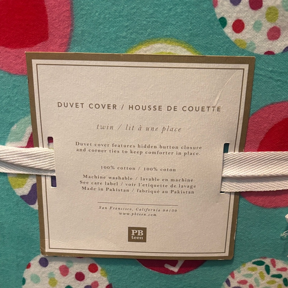 Pottery Barn Teen Colorful Flannel Duvet Cover - Picture 2 of 2